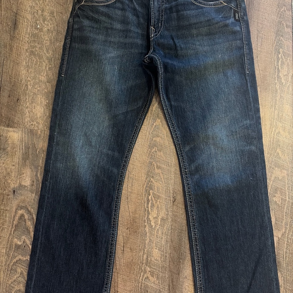 Silver Jeans Men's Relaxed Fit Dark Blue Denim Gordie 34x32